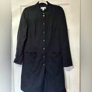 Coldwater Creek Classic Black Long Jacket Blazer Fully Lined Button Dress